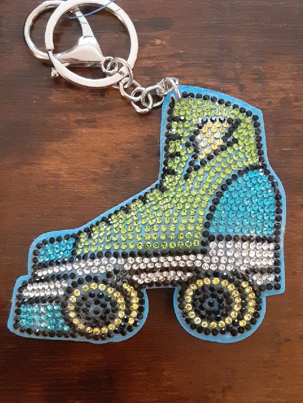 Cute Blue Skate Keychain with bling